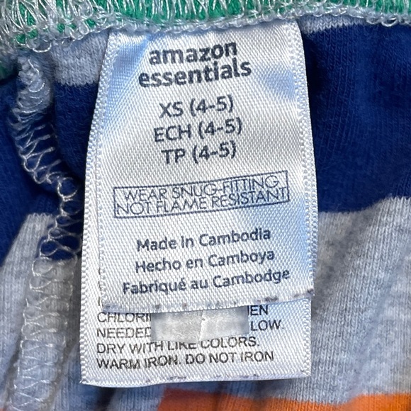 AMAZON ESSENTIALS Kids Striped Shirt/Shorts outfit XS(4-5) - Picture 10 of 13